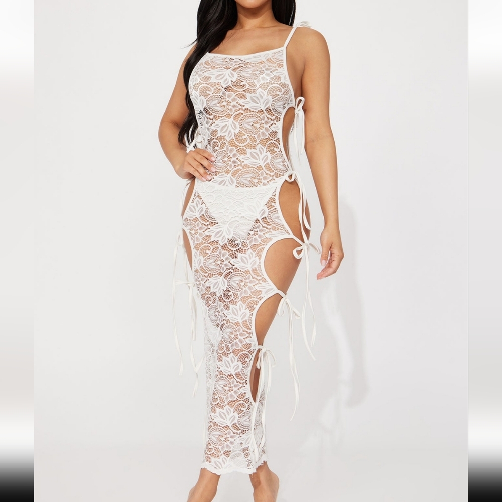 Lace up midi dress